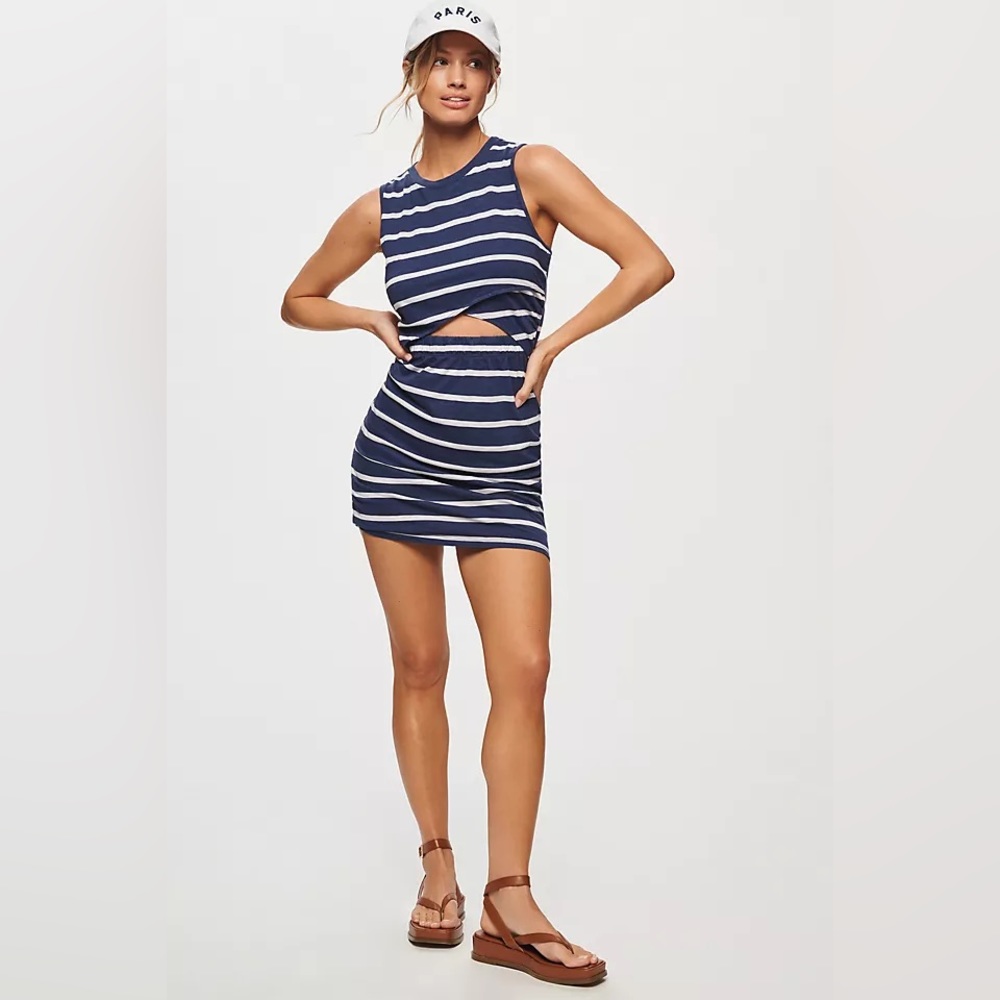 NWT Anthropologie T.La Striped Twisted Cutout Dress